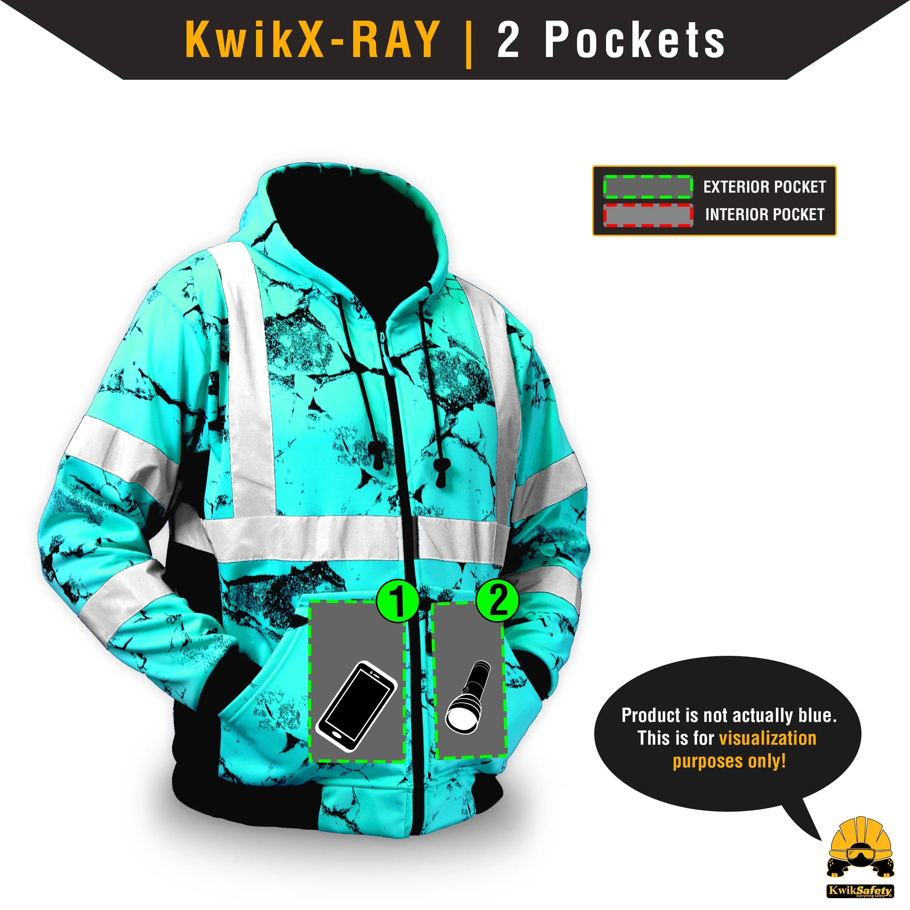 KwikSafety UNCLE WILLY'S WALL Safety Hoodie (LIMITED EDITION DESIGN) Class 3 ANSI Tested OSHA Hi Vis Reflective PPE - Model No.: KS5510