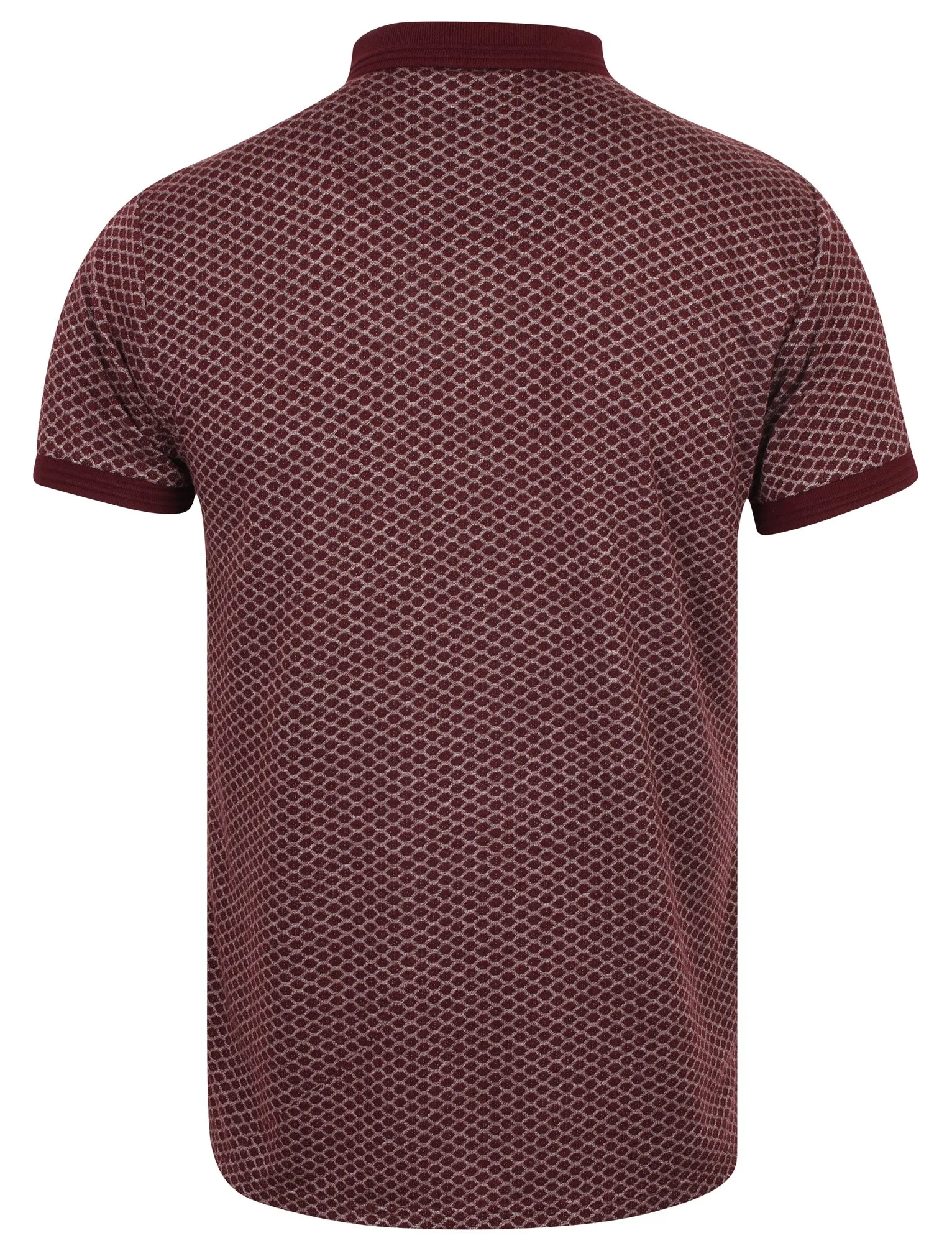 Lapse Jacquard Polo Shirt with Chest Pocket In Wine Tasting - Le Shark