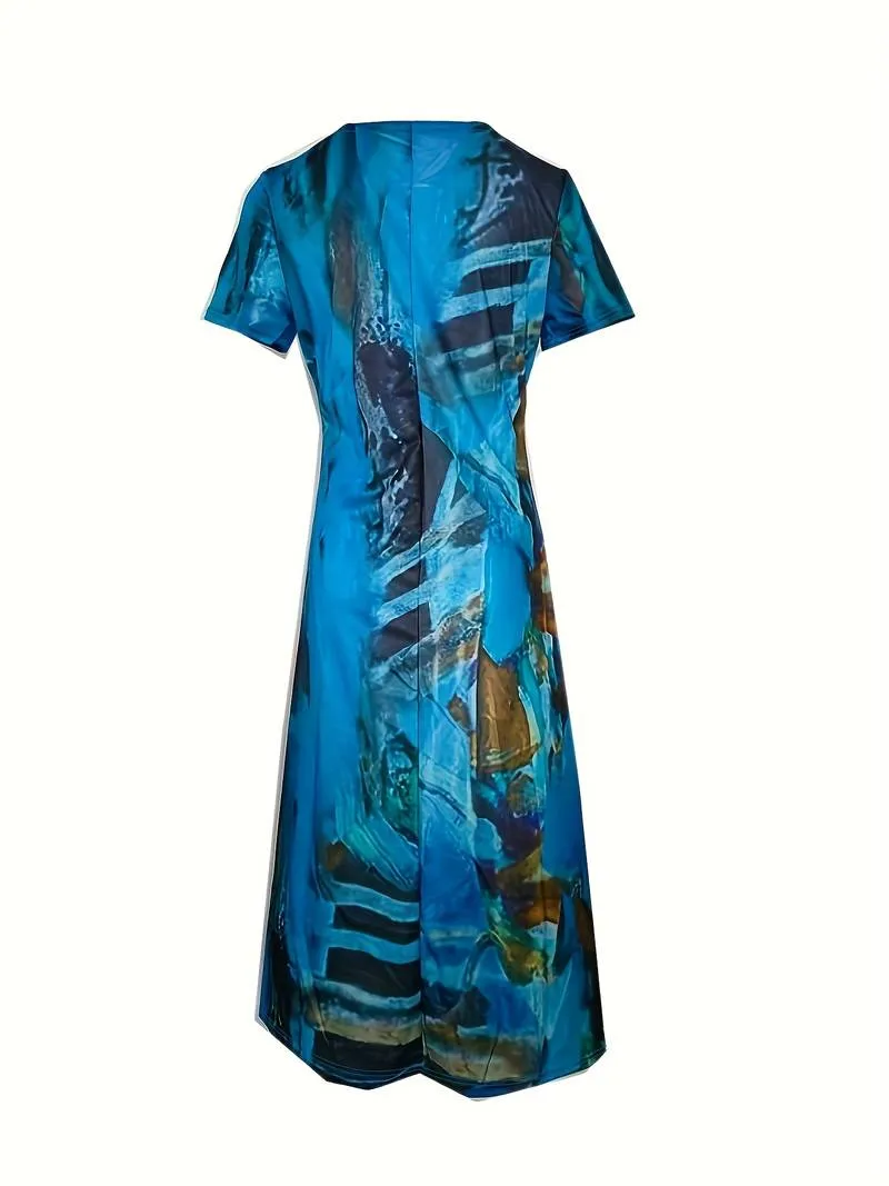 Liora - Short Sleeve V Neck Dress