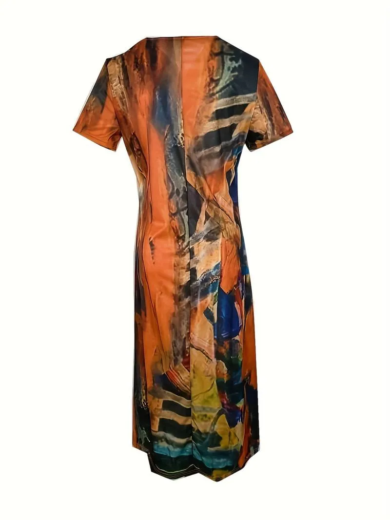 Liora - Short Sleeve V Neck Dress