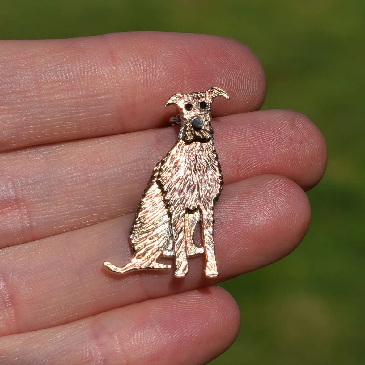 Lurcher Dog Brooch
