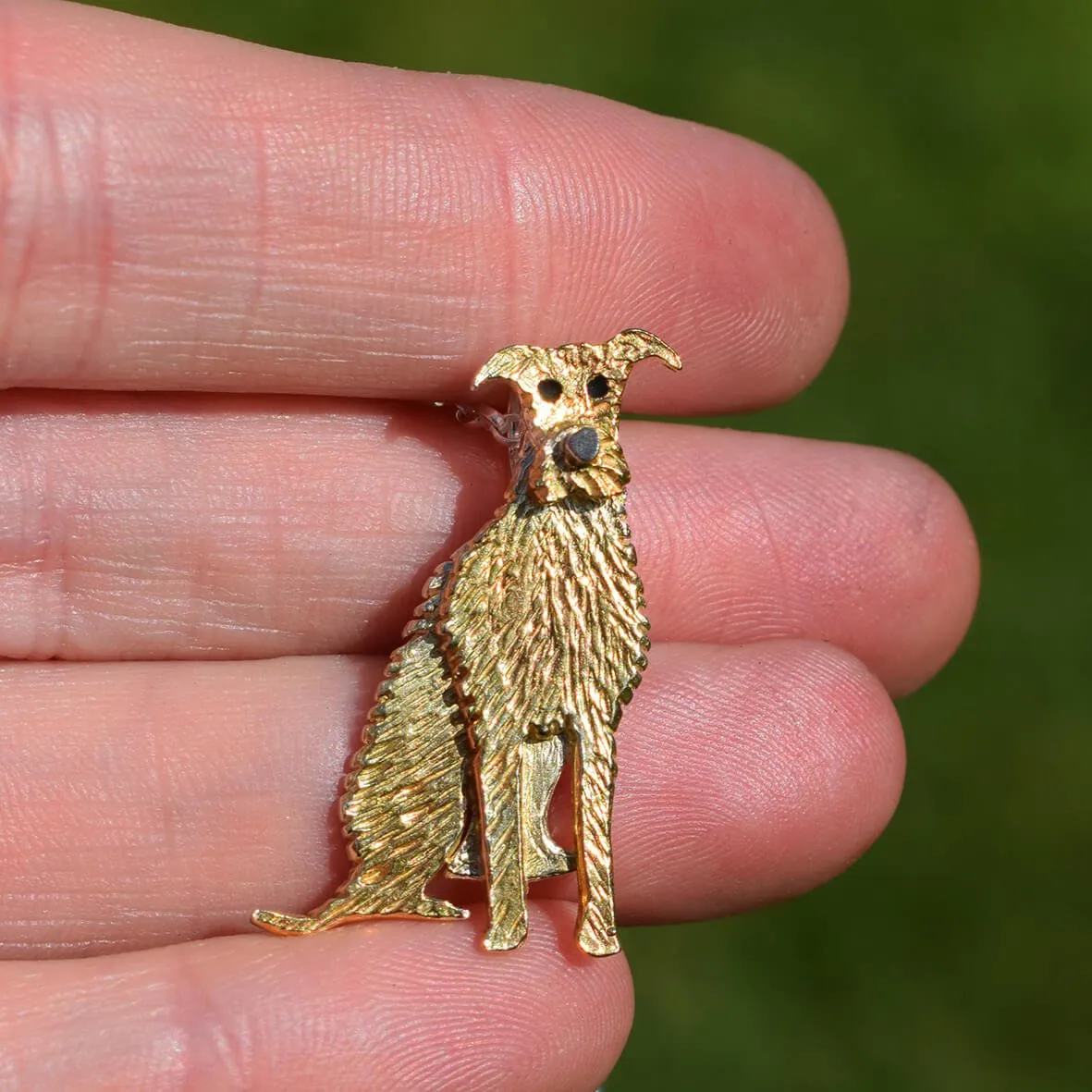 Lurcher Dog Brooch