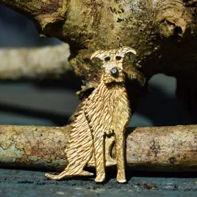 Lurcher Dog Brooch