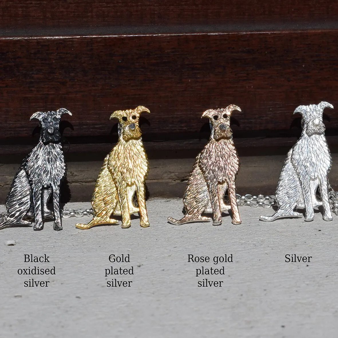 Lurcher Dog Brooch