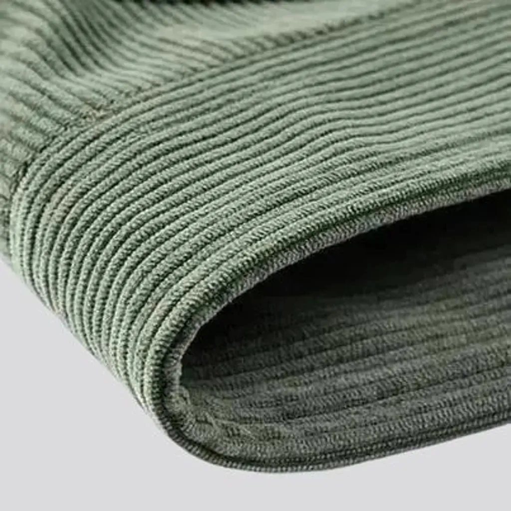 Medium length trendy casual men's corduroy jacket
