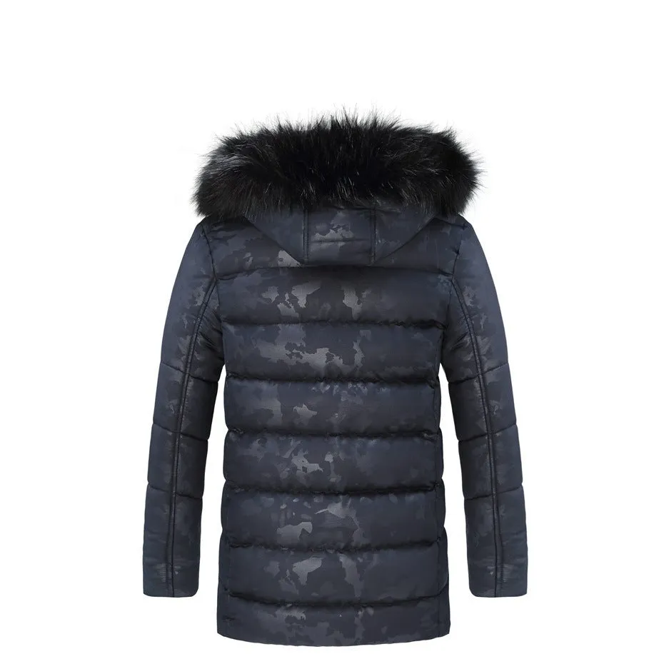 Men's Short Thickened Winter Outdoor Cotton-padded Clothing British Fur Collar Coat