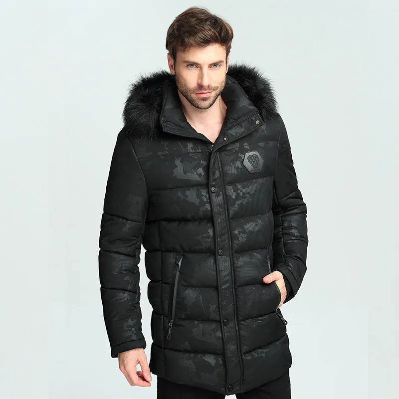 Men's Short Thickened Winter Outdoor Cotton-padded Clothing British Fur Collar Coat