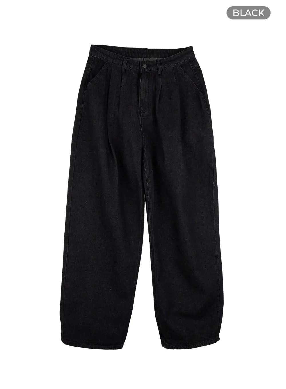Men's Solid Low Rise Jeans (Black) IU412