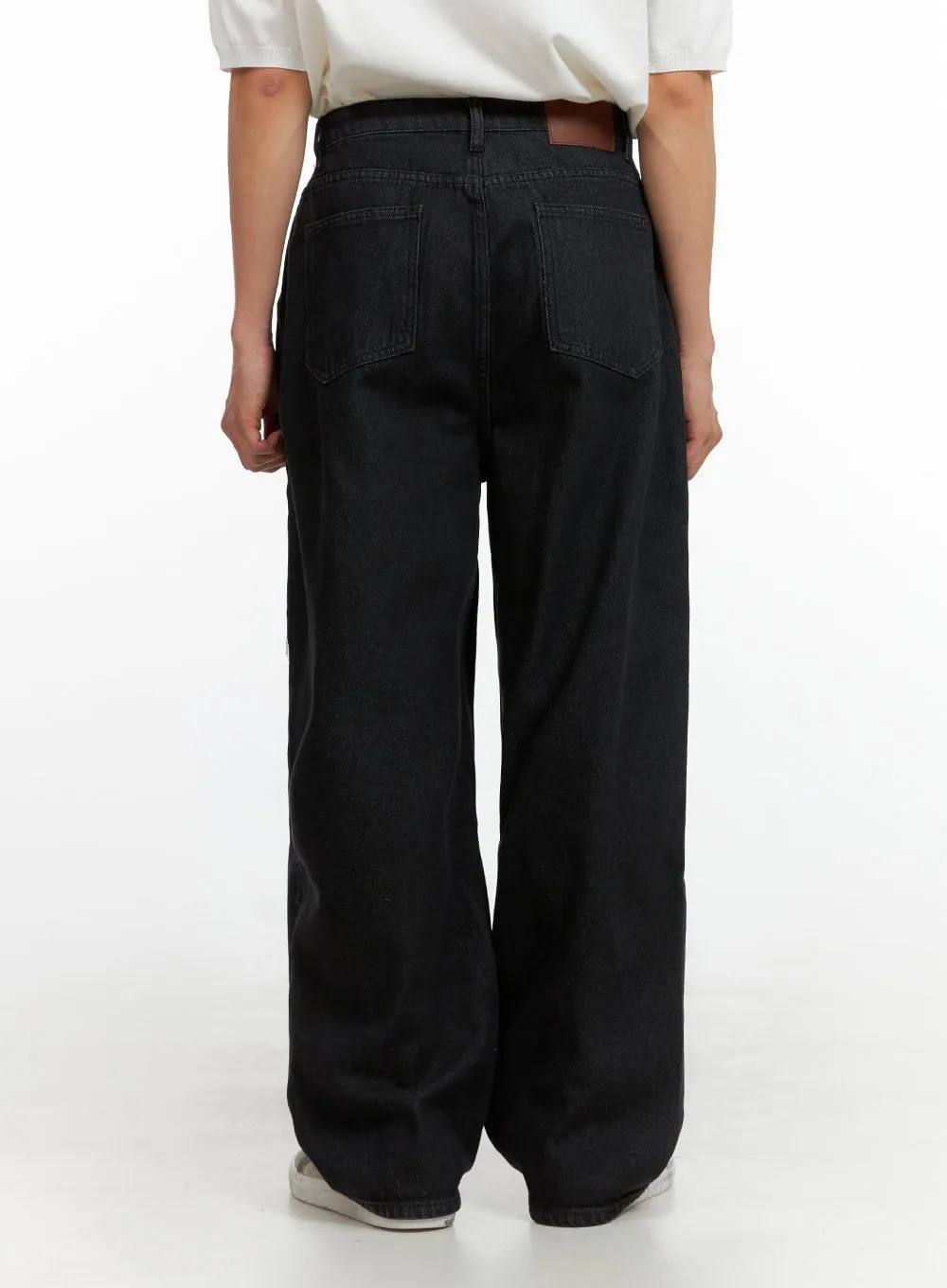 Men's Solid Low Rise Jeans (Black) IU412