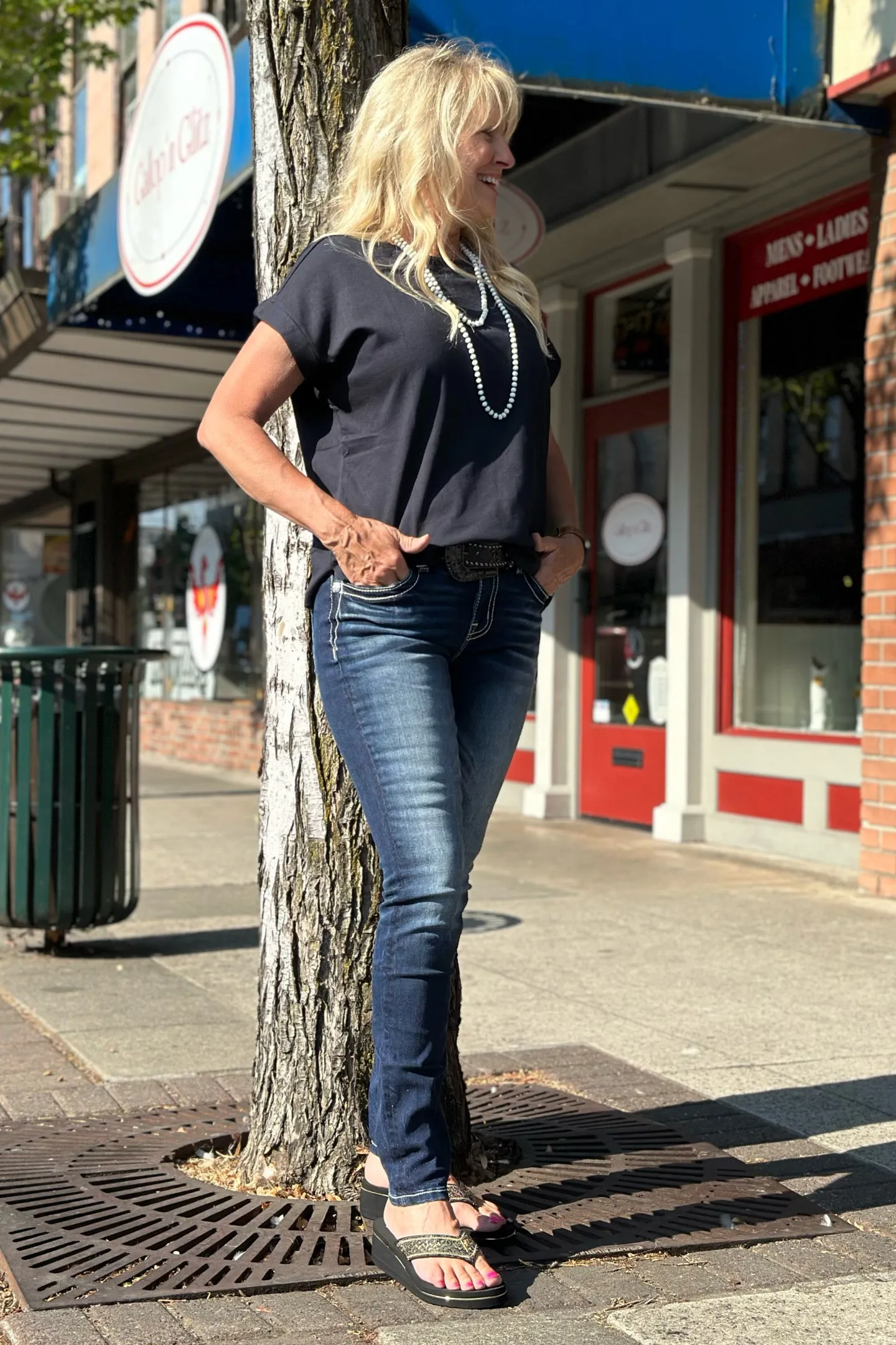 Miss Me Mid Rise "Golden X" Denim Skinny Jean