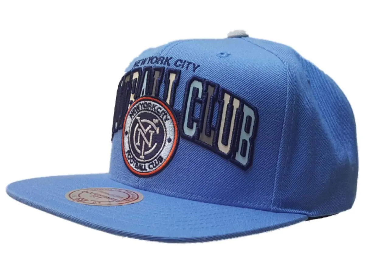 New York City FC Mitchell & Ness Light Blue "Football Club" Adj. Flat Bill Hat