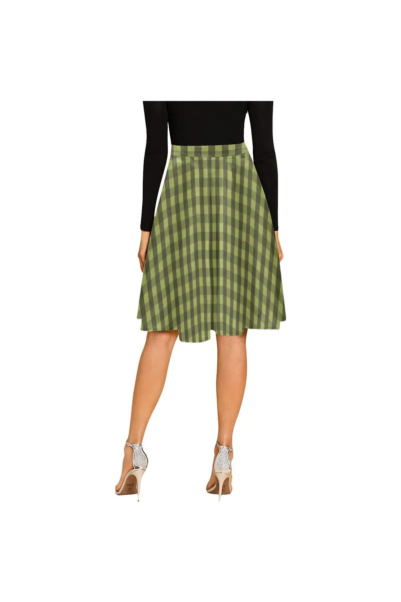 Pepper Stem PLaid  Melete Pleated Midi Skirt