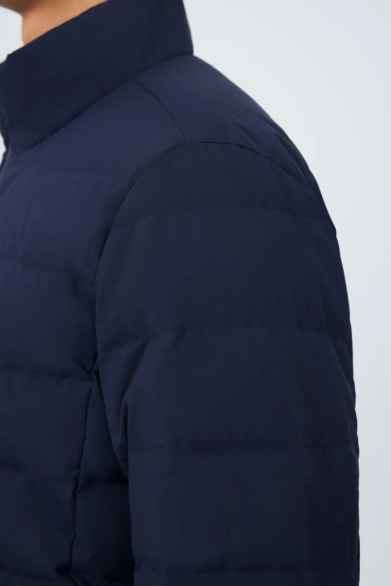 Quilted Down Jacket | Navy NYDW01