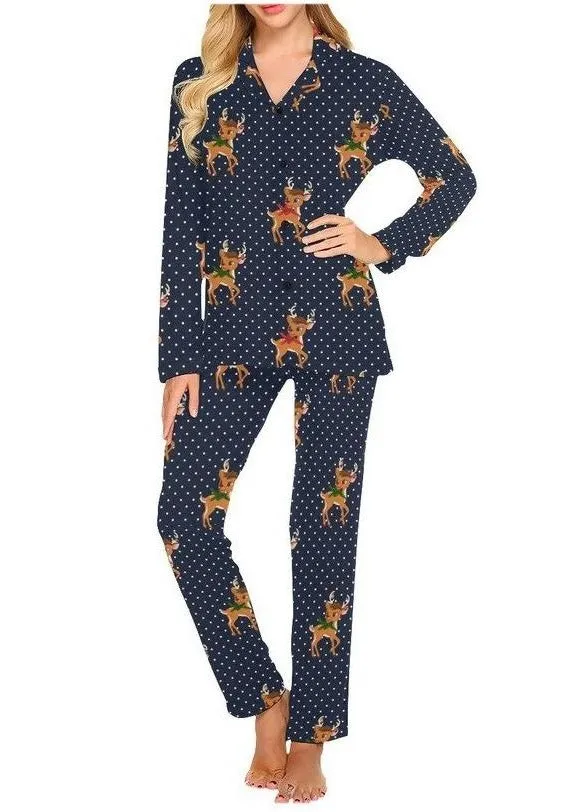 Reindeer Relaxation Women's Long Pajama Set
