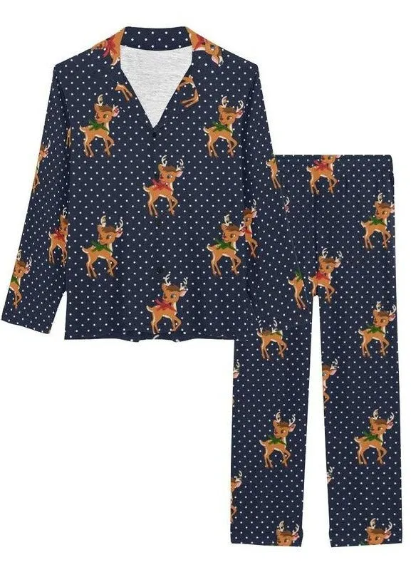 Reindeer Relaxation Women's Long Pajama Set