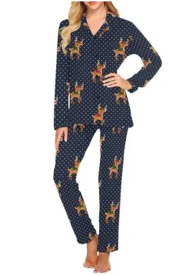Reindeer Relaxation Women's Long Pajama Set