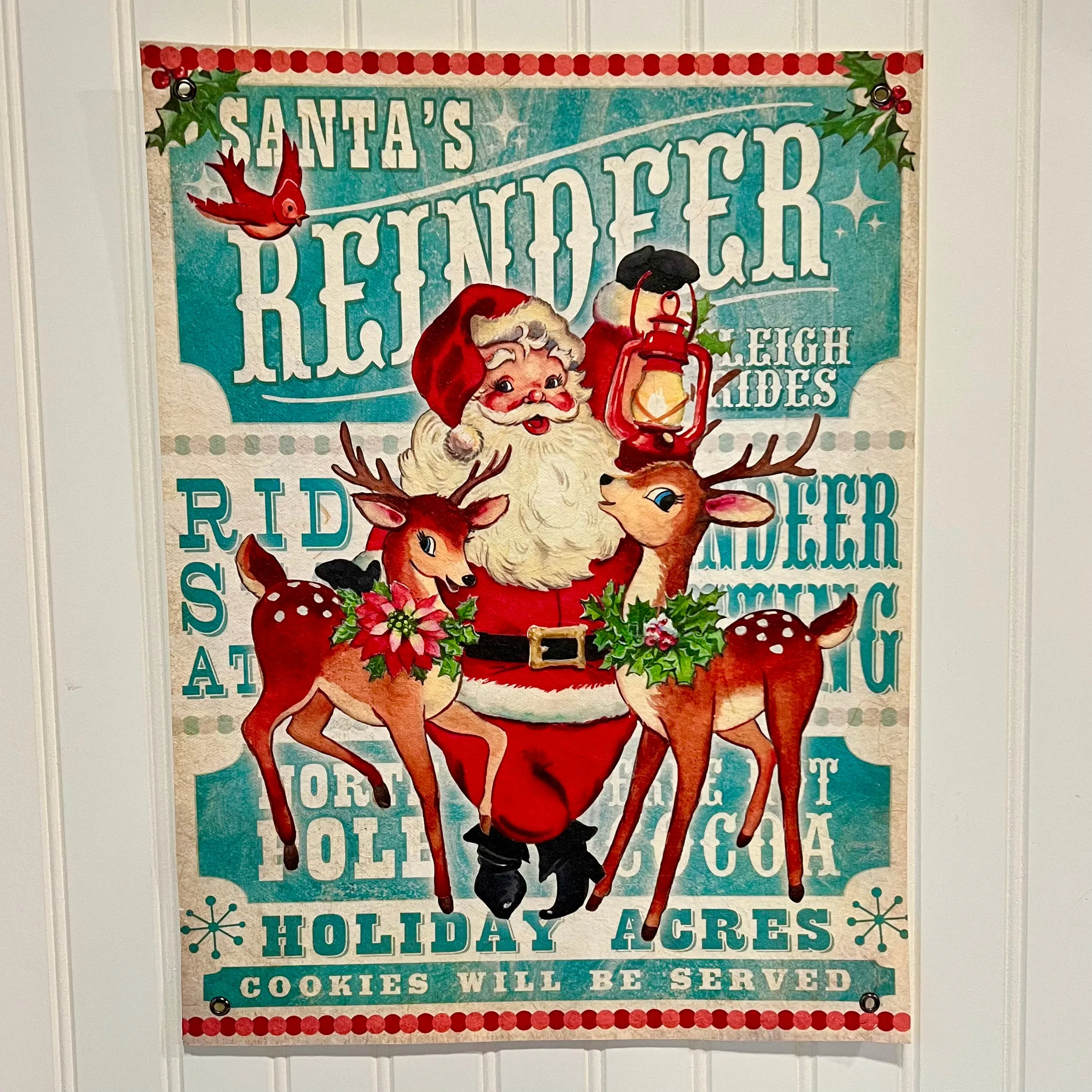 Retro Christmas 18" Poster Set of 2
