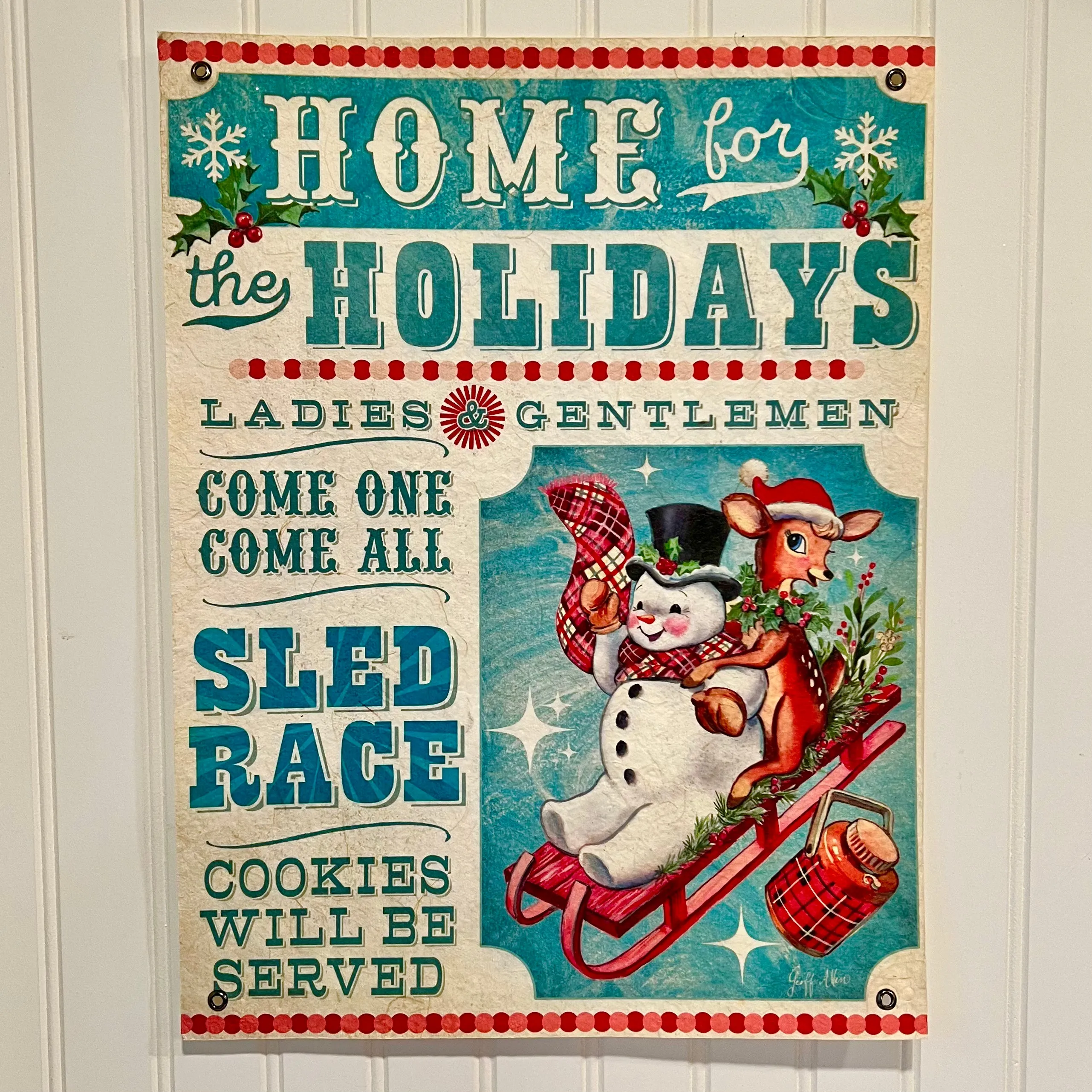 Retro Christmas 18" Poster Set of 2