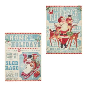 Retro Christmas 18" Poster Set of 2