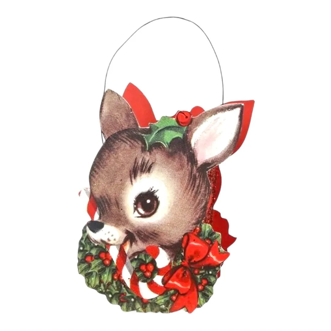 Retro Christmas Tin Bucket Ornaments- 3 Options