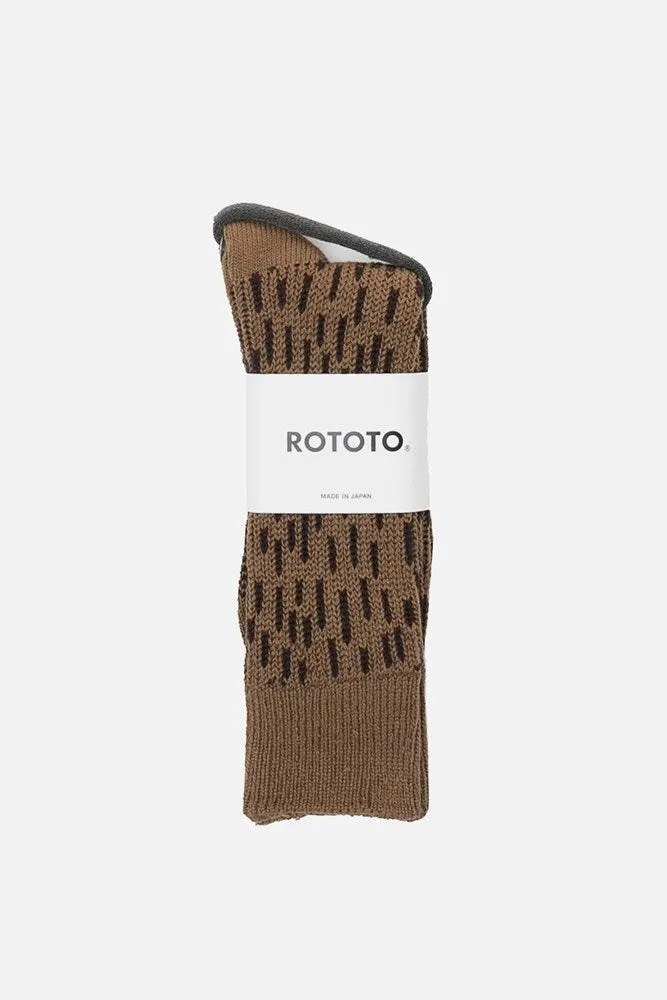 RoToTo Rain Drop Socks / Khaki Dark Brown