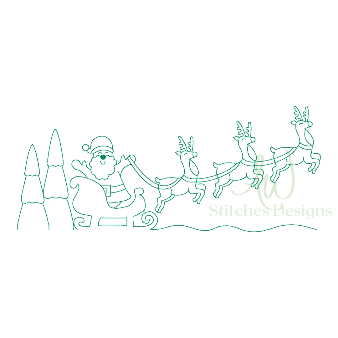 Santa Vintage Line Design