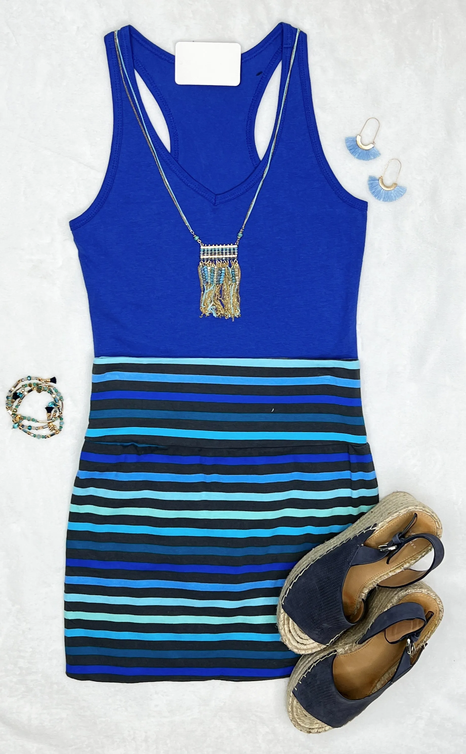 Sassy Stuff Striped Skirt - Blue
