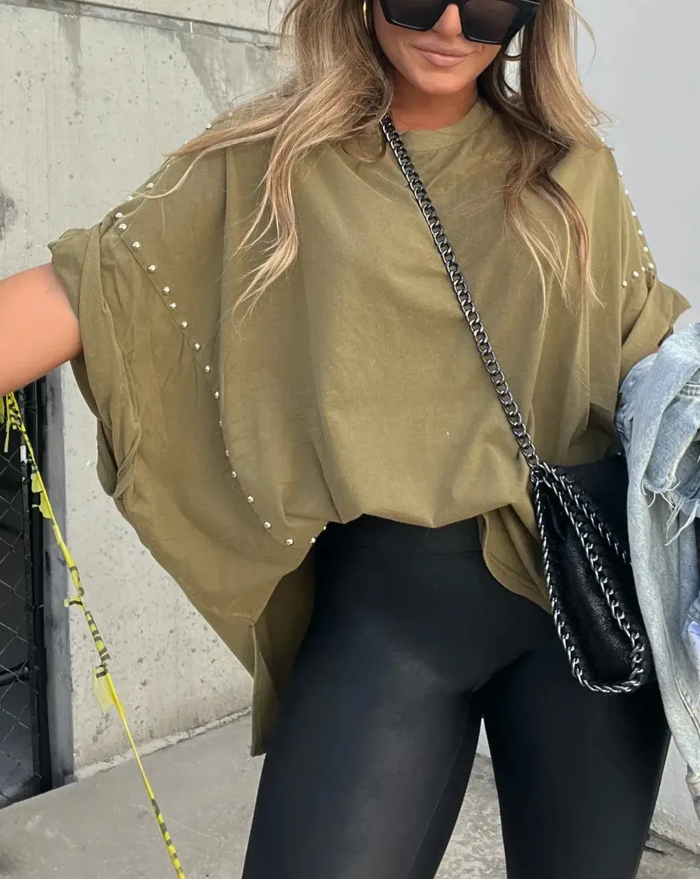 Serenity - Studded Oversized Tee