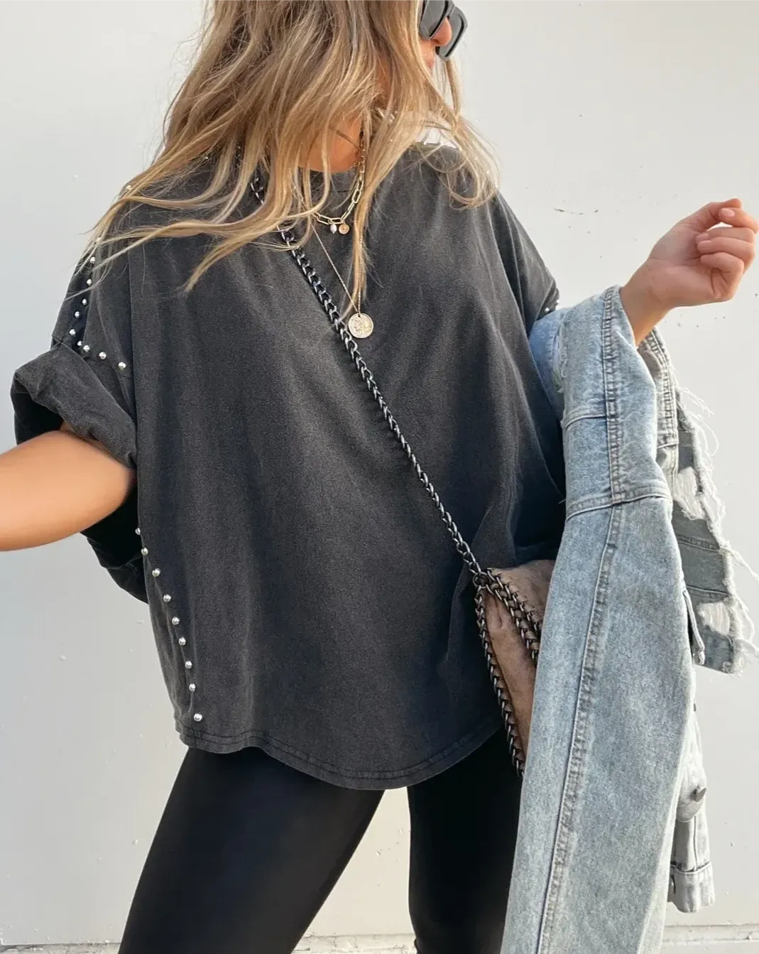 Serenity - Studded Oversized Tee