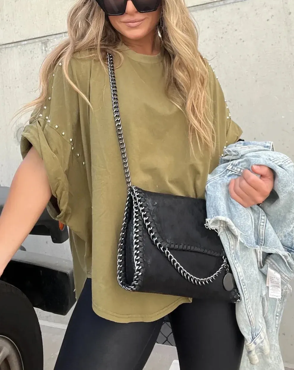 Serenity - Studded Oversized Tee