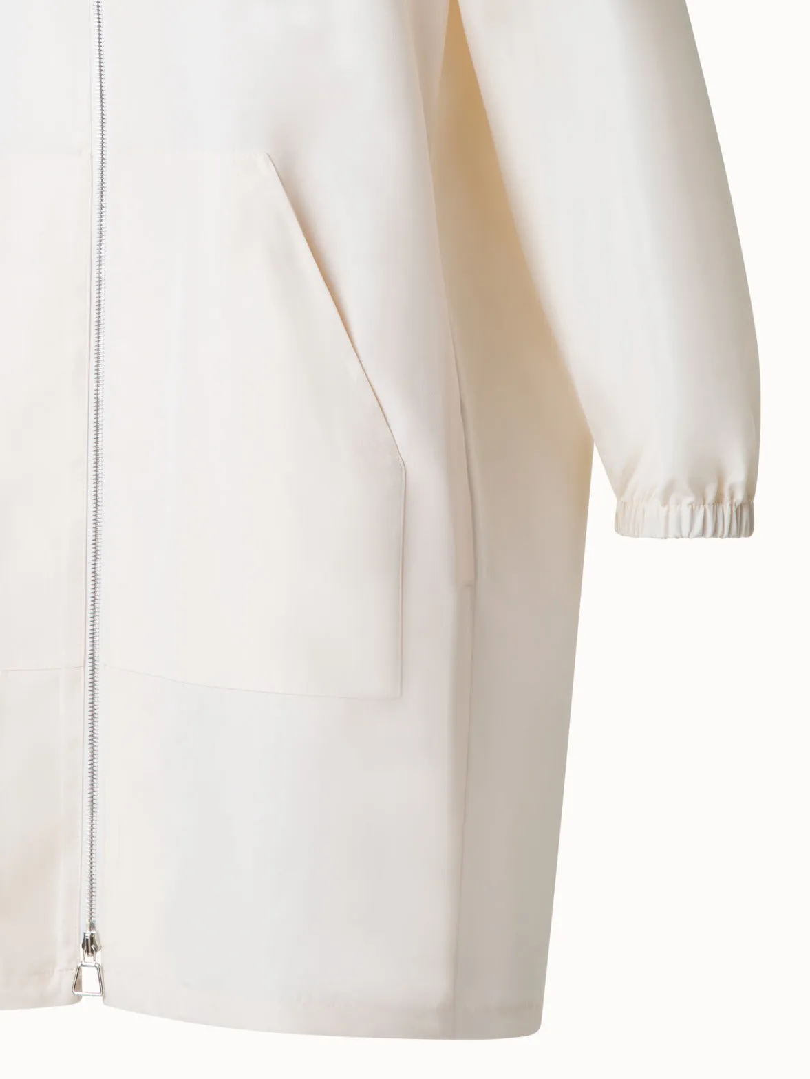 Silk Taffeta Parka with Hood