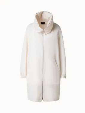 Silk Taffeta Parka with Hood