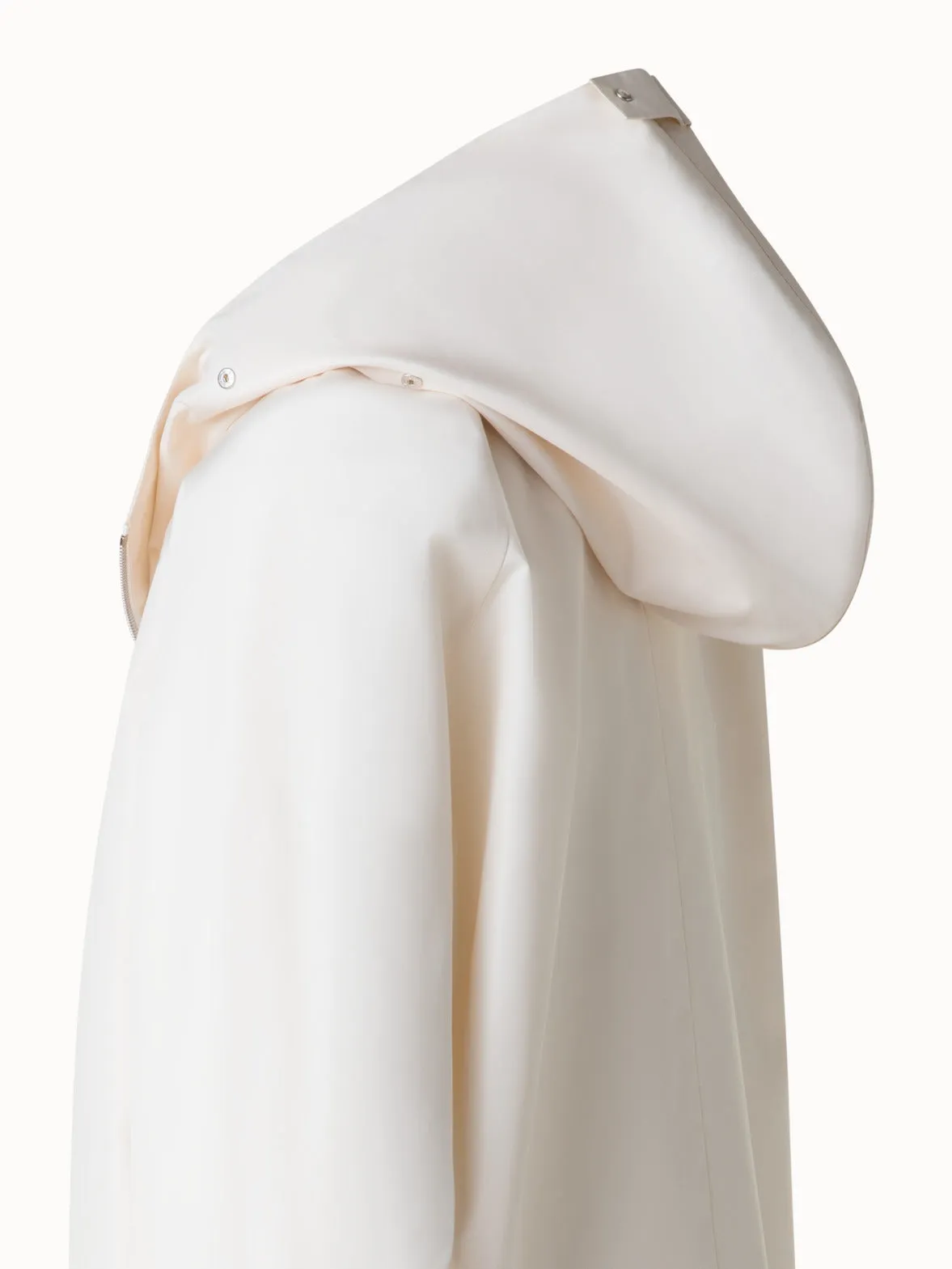 Silk Taffeta Parka with Hood