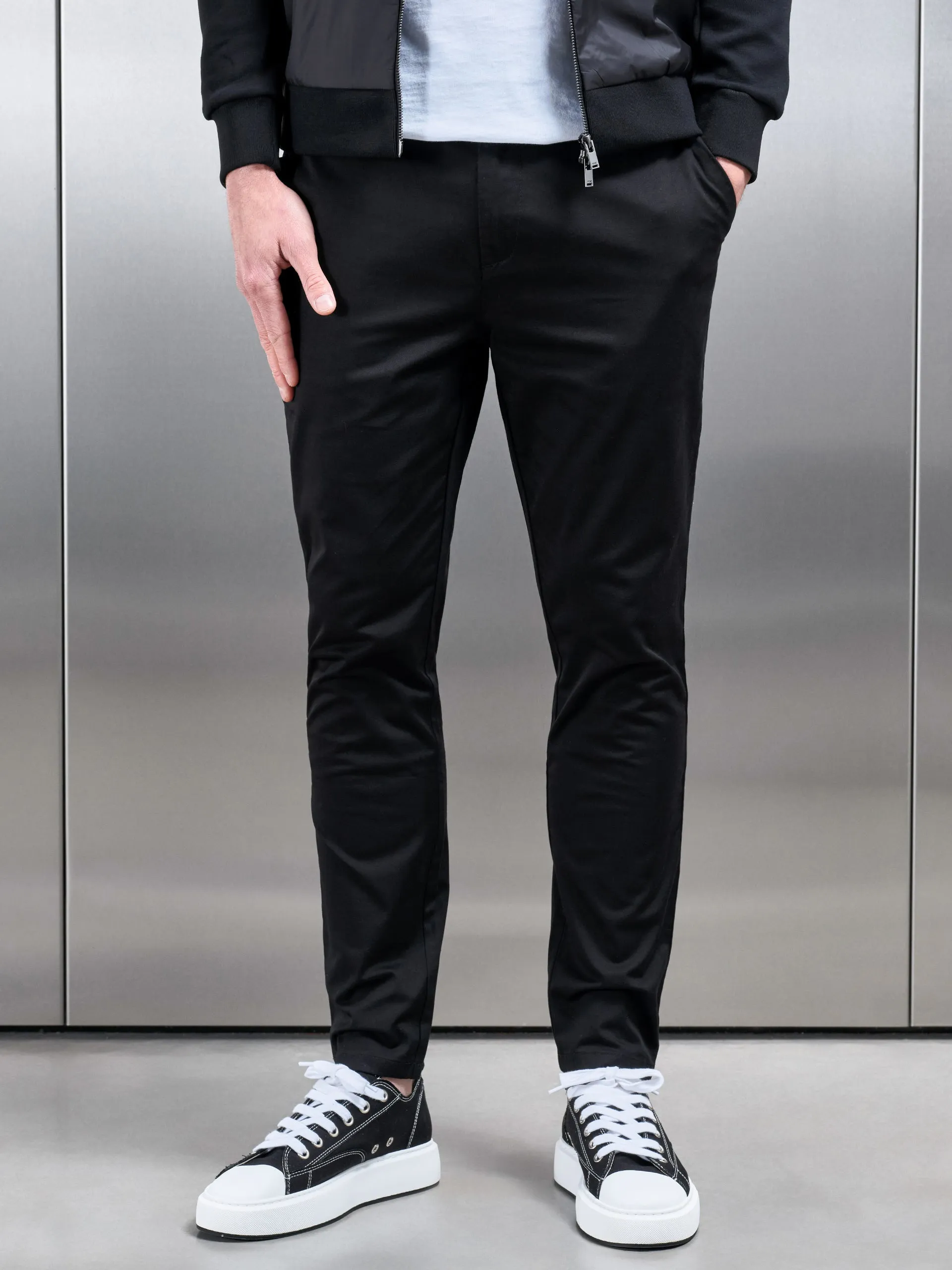 Slim Fit Chino Trouser in Black