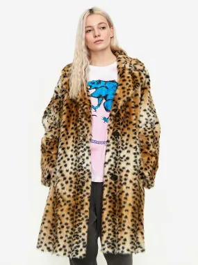 Stand Studio Minna Faux Fur Coat - Lush Leo