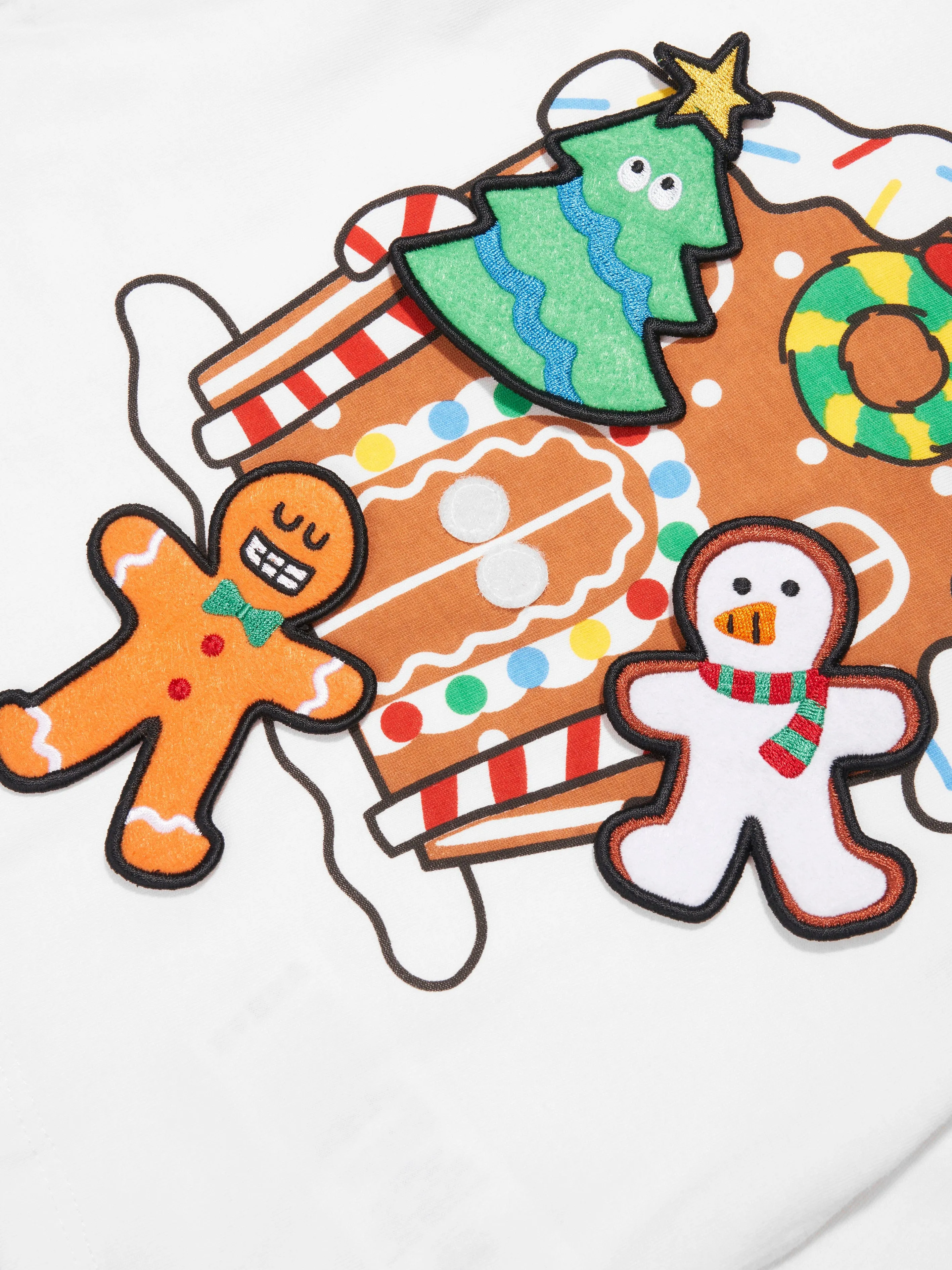 Stella McCartney Kids Gingerbread House T-Shirt in Ivory