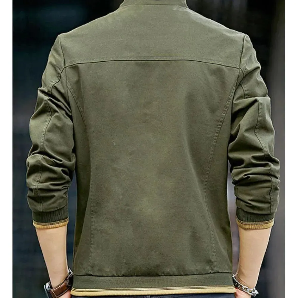 Stylish Zip-Up Collar Jacket