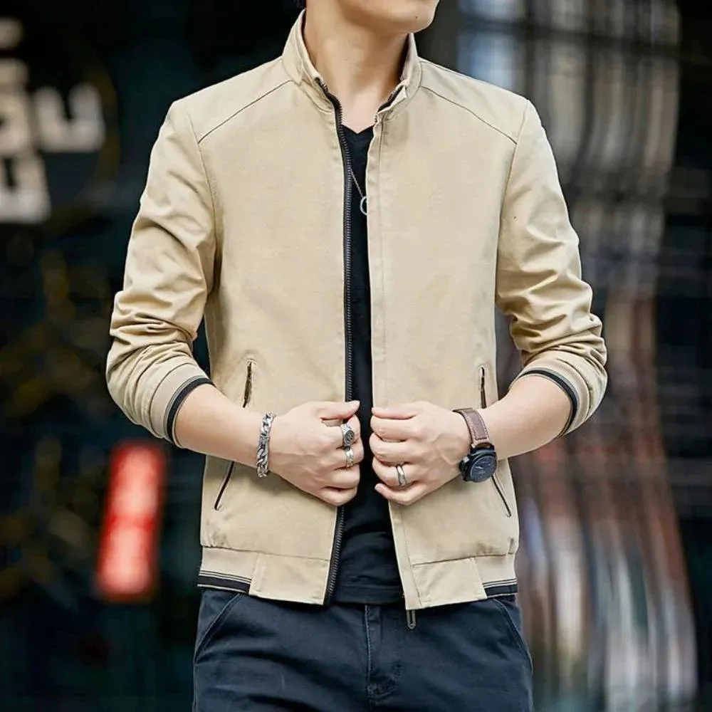 Stylish Zip-Up Collar Jacket