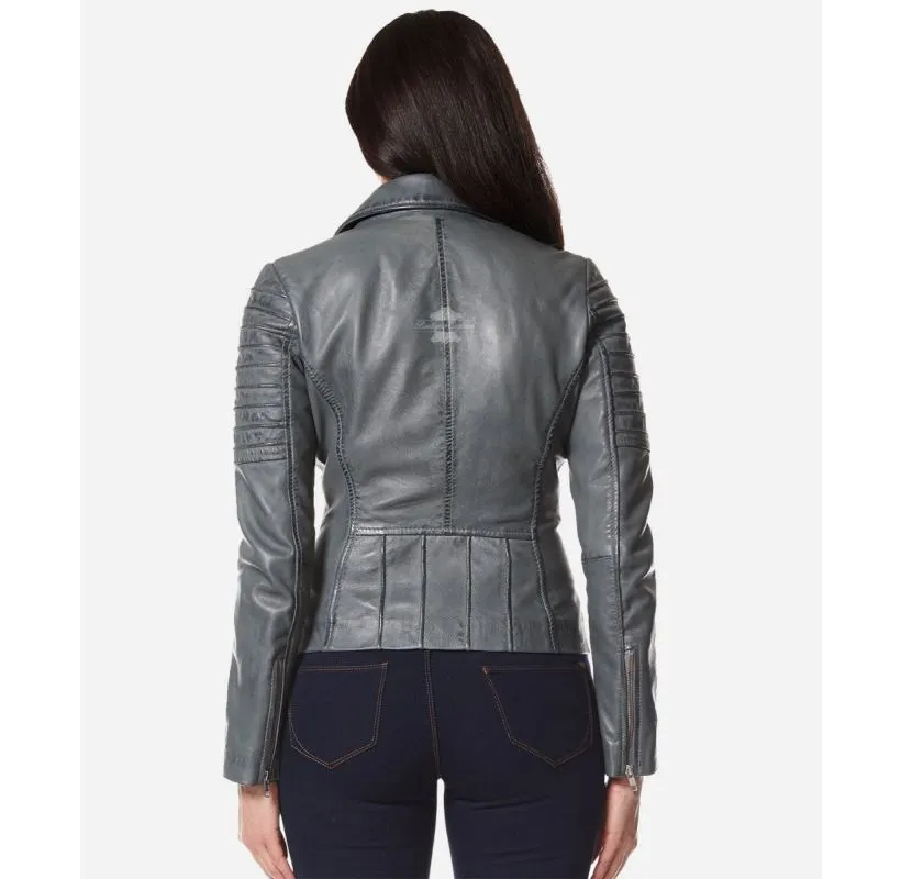 SUPERMODEL Women Leather Jacket Biker Style Leather Jacket For Ladies
