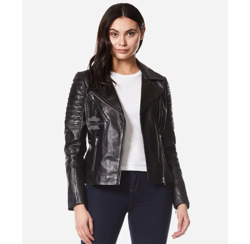 SUPERMODEL Women Leather Jacket Biker Style Leather Jacket For Ladies