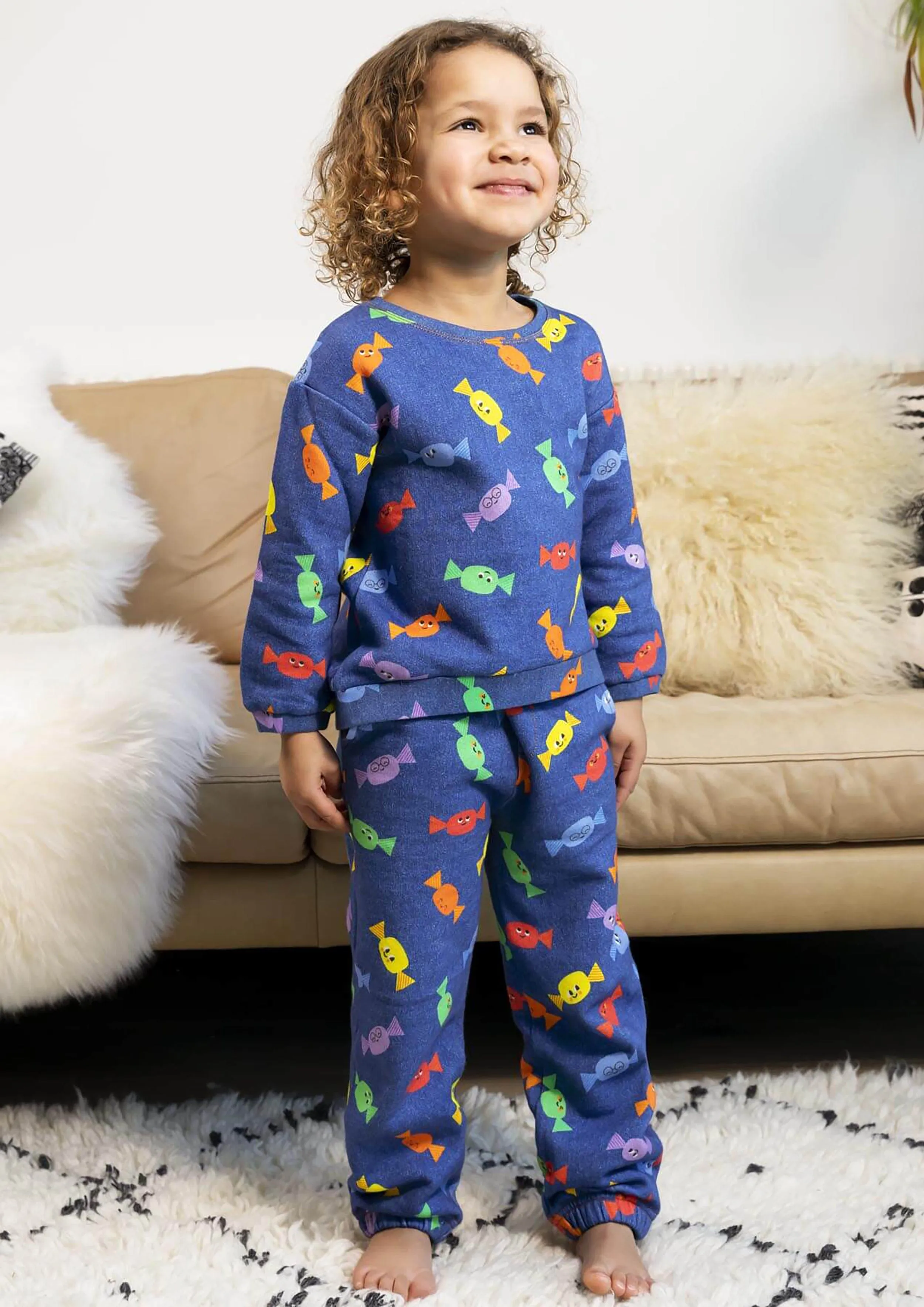 The Bonnie Mob Kids Sweetie Sweatshirt in Blue