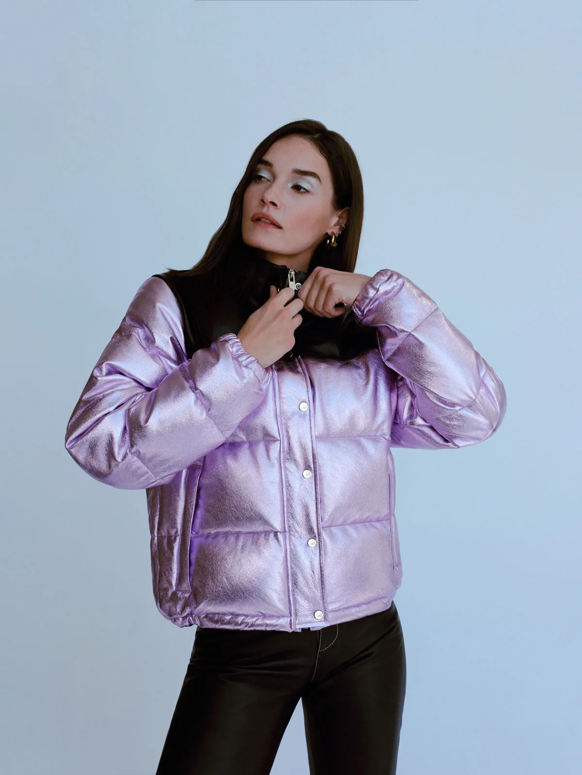 The Leather Puffer Jacket