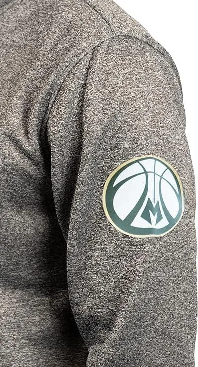 Ultra Game NBA Official Men’s MVP Super Soft Full Zip Hoodie Sweatshirt - Unisex, Milwaukee Bucks, Heather Charcoal|Milwaukee Bucks