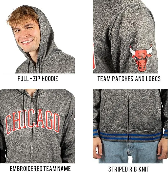 Ultra Game NBA Official Men’s MVP Super Soft Full Zip Hoodie Sweatshirt - Unisex, New York Knicks, Heather Charcoal|New York Knicks