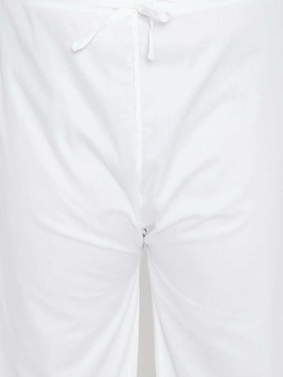 Vastramay Men's White Cotton Pathani Set