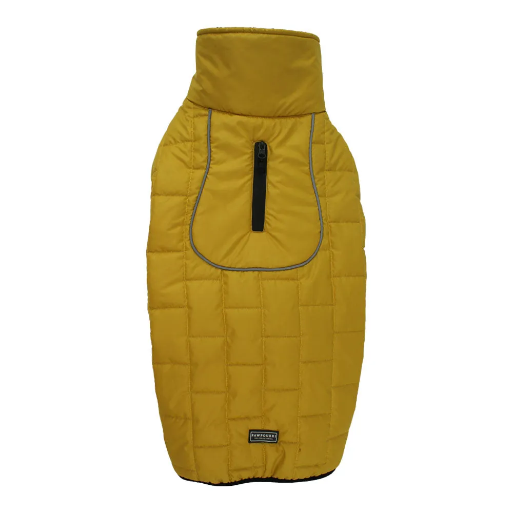 Yellow Fleece Lining Puffer Jacket