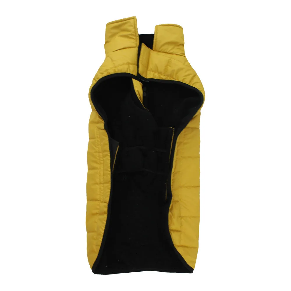Yellow Fleece Lining Puffer Jacket