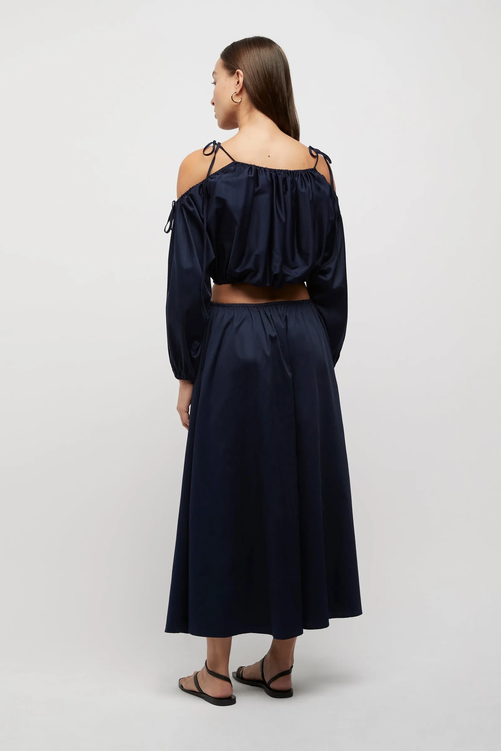 Yolanda Tie Cut Out Dress in Navy