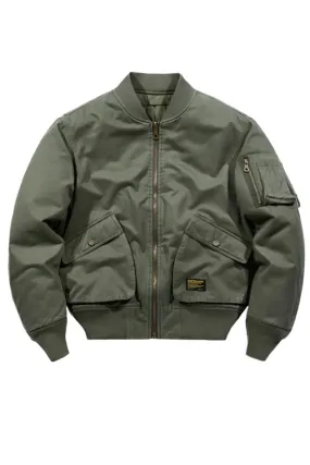 Zippered Sleeve Classic Bomber Jacket